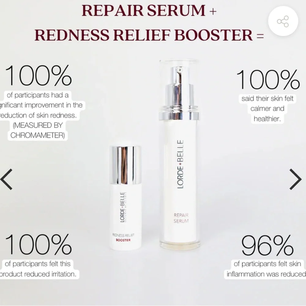 Lorde‎ +Belle C Lot: 2: Brighting & Redness Booster Redness Relief Booster NIB